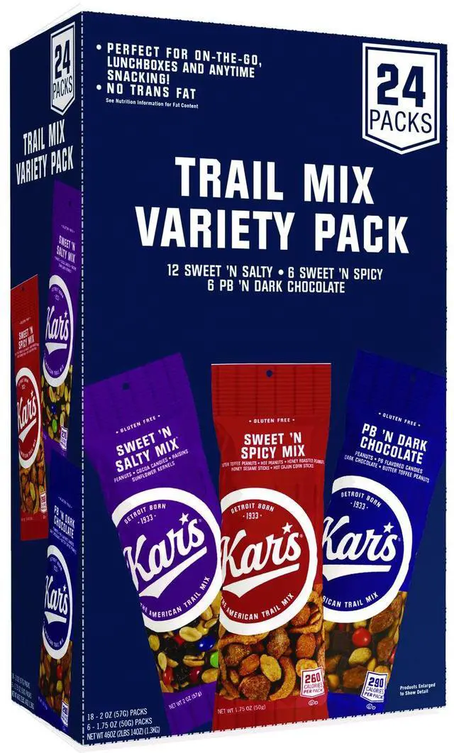 Main image of Trail Mix Variety Pack Assorted Flavors 24 Packets/Box KAR08362