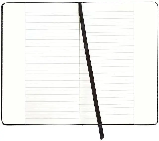Alt view image 3 of 7 - C.R. Gibson Bonded Leather Narrow Rule 5x8.25 Journal Black 240 Sheet MJ54791