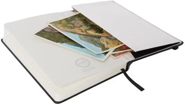 Alt view image 5 of 7 - C.R. Gibson Bonded Leather Narrow Rule 5x8.25 Journal Black 240 Sheet MJ54791