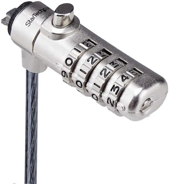 Alt view image 3 of 7 - StarTech Slim Lock Noble Wedge Slot Compatible, 5ft Anti-Theft Locking Cable