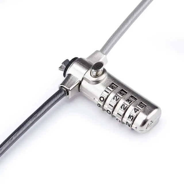 Alt view image 4 of 7 - StarTech Slim Lock Noble Wedge Slot Compatible, 5ft Anti-Theft Locking Cable