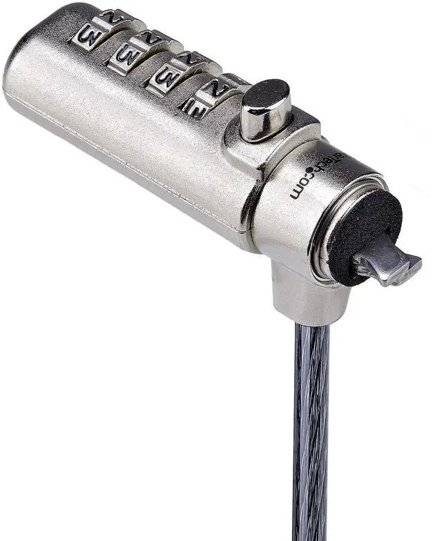 Alt view image 2 of 7 - StarTech Slim Lock Noble Wedge Slot Compatible, 5ft Anti-Theft Locking Cable
