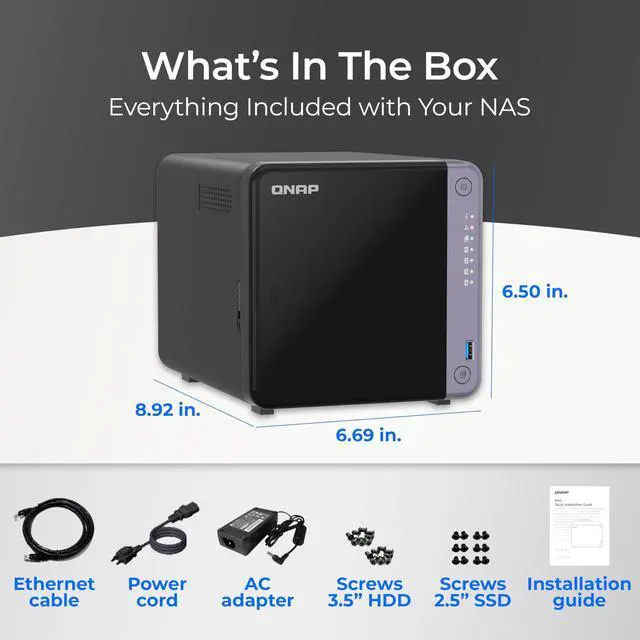 Alt view image 3 of 3 - QNAP TS-432X-4G-US 4 Bay 10GbE Desktop NAS with ARM Alpine AL524 Quad-core Processor and 4 GB DDR4 RAM (Diskless)