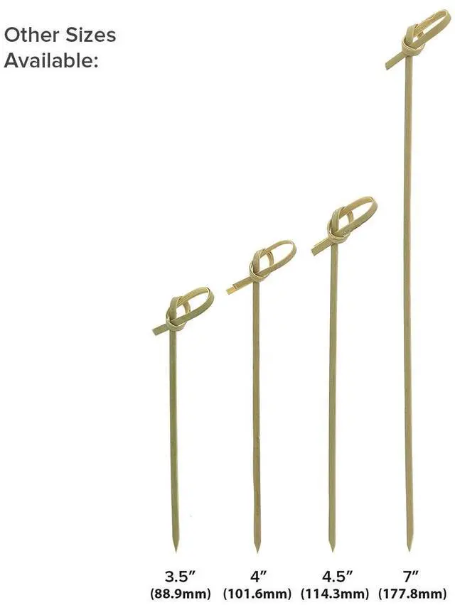 Alt view image 6 of 6 - Knotted Bamboo Pick Paper 4.5" Natural 100/Pack 10 Packs/Carton R805