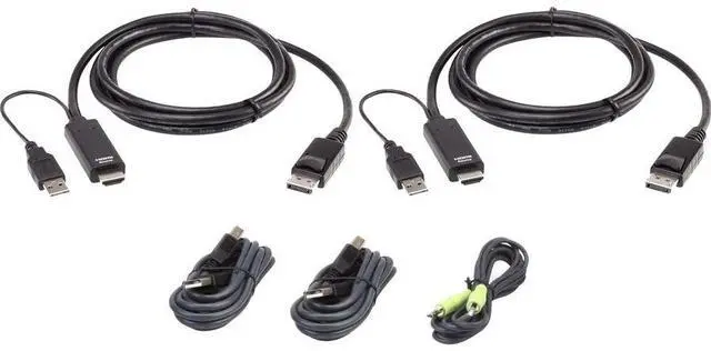 Main image of ATEN 1.8M USB Universal Dual Display Secure KVM Cable Kit New