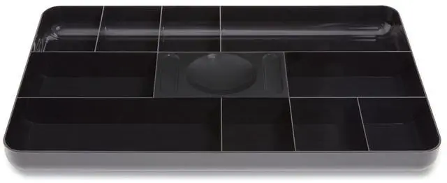 Main image of TruRed Shallow Plastic Drawer Organizer 13 Compartment Black TR55350