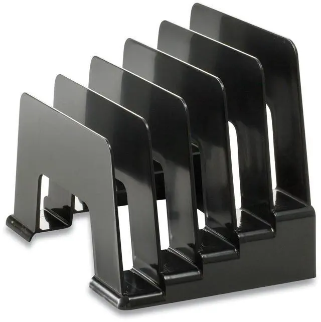 Main image of Recycled Incline Mail Sorter 5 Sections Envelopes 8 x 5.5 x 6 Black OIC26002