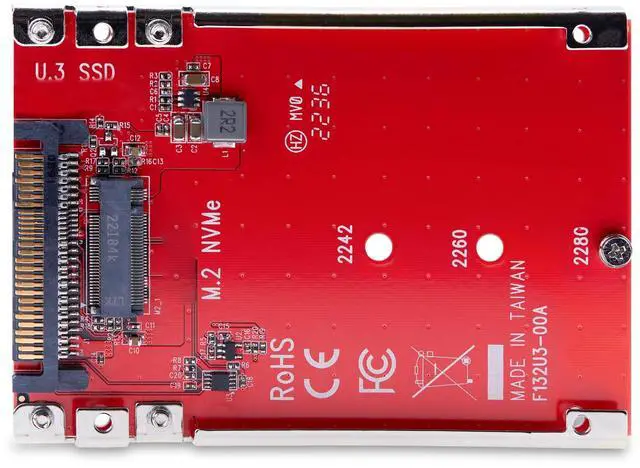 Alt view image 3 of 7 - StarTech M.2 to U.3 Adapter For M.2 NVMe SSDs PCIe Drive 1M25U3M2ADAPTER