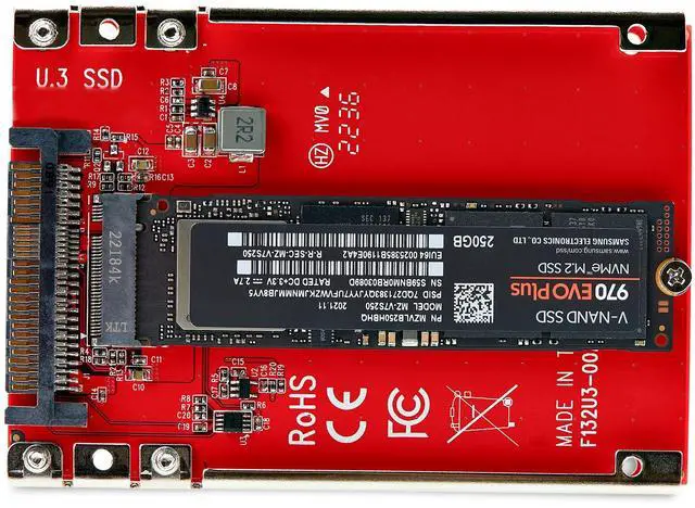 Alt view image 5 of 7 - StarTech M.2 to U.3 Adapter For M.2 NVMe SSDs PCIe Drive 1M25U3M2ADAPTER