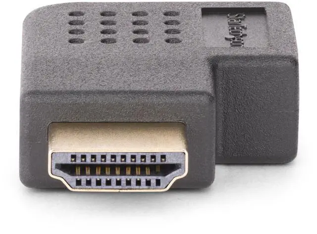 Alt view image 3 of 7 - StarTech Right Angle HDMI 2.0 Adapter M to F Horizontal 90-Degree Port Saver