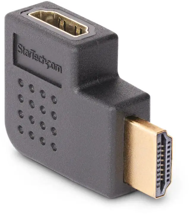Alt view image 2 of 7 - StarTech Right Angle HDMI 2.0 Adapter M to F Horizontal 90-Degree Port Saver