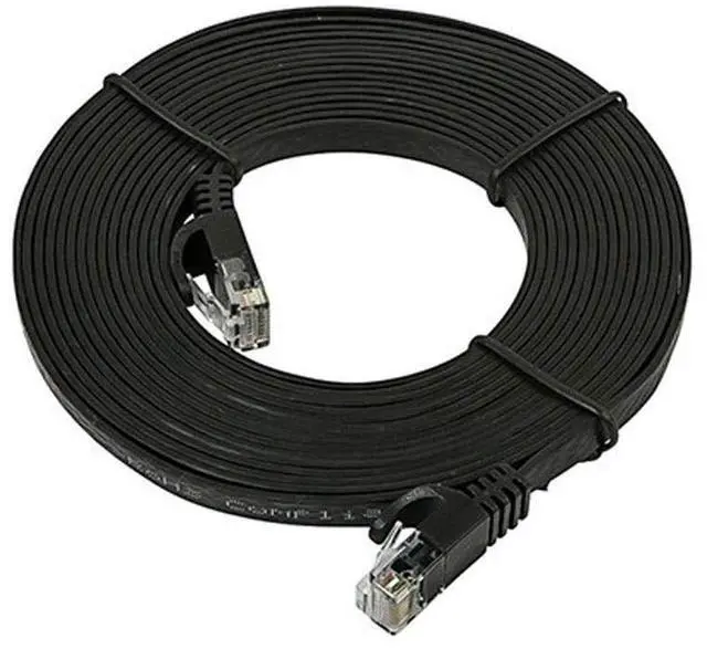 Alt view image 8 of 8 - Monoprice Flat Cat6 Ethernet Patch Cable - 14 Feet - Black, Snagless RJ45, Flat, 550MHz, UTP, Pure Bare Copper Wire, 30AWG - Flexboot Series