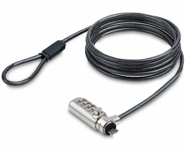 Main image of StarTech Slim Lock K-Slot Compatible, 5ft Locking Cable, Anti-Theft for Laptop