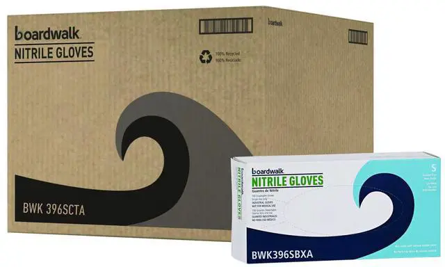 Main image of 396 Series Disposable General-Purpose Nitrile Gloves Powder-Free Small 4.4 mil Thick 9.5" Long Black 100/BX 10 BX/CT 396SCTA