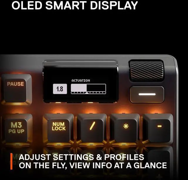 Alt view image 6 of 7 - SteelSeries Apex Pro Mechanical Gaming Keyboard Adjustable Actuation Switches