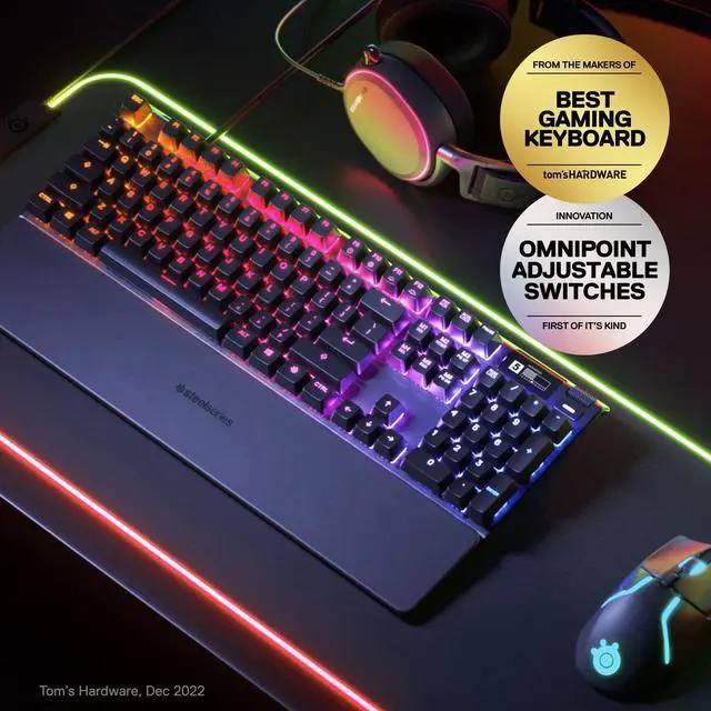 Alt view image 7 of 7 - SteelSeries Apex Pro Mechanical Gaming Keyboard Adjustable Actuation Switches
