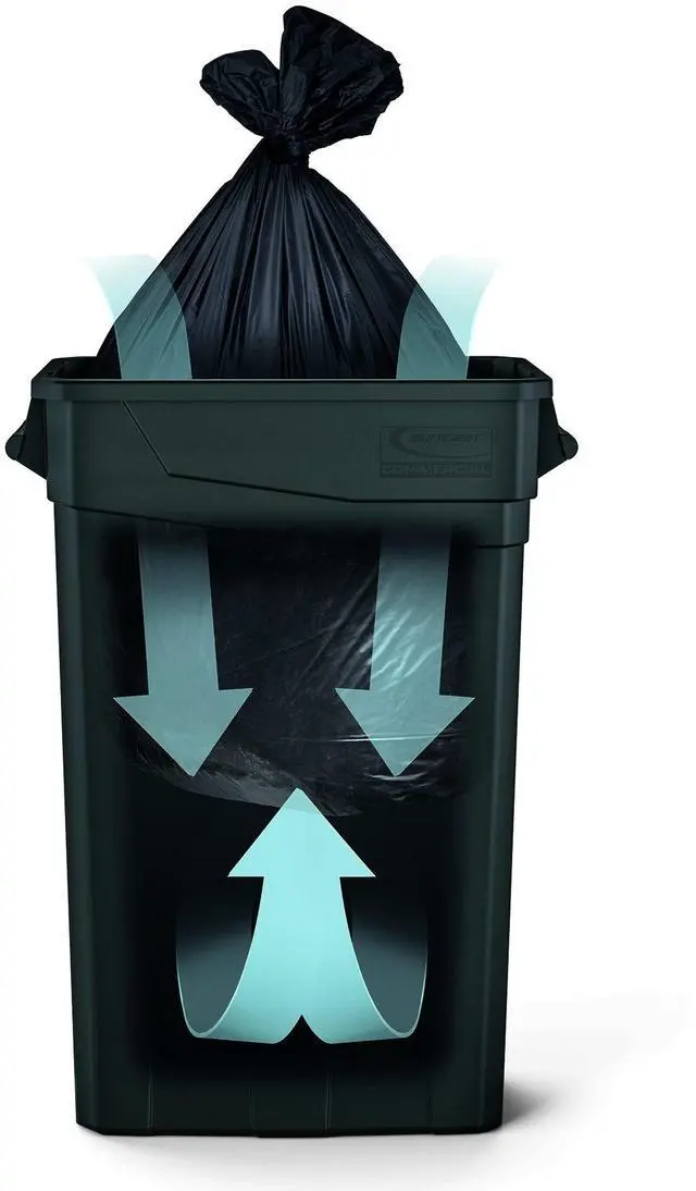 Alt view image 4 of 6 - 23 Gallon Resin Slim Recycling Trash Can Plastic Blue/White TCNH2030BLR