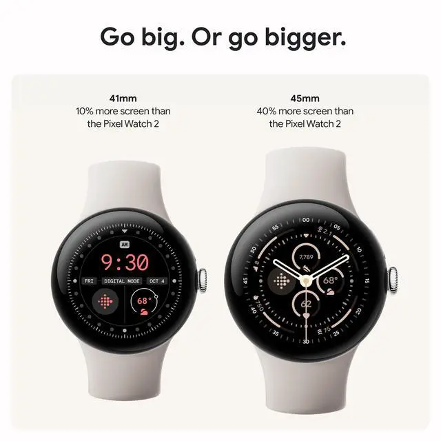 Alt view image 2 of 7 - Google Pixel Watch 3 45mm Smartwatch, Heart Rate Tracking, Porcelain Band