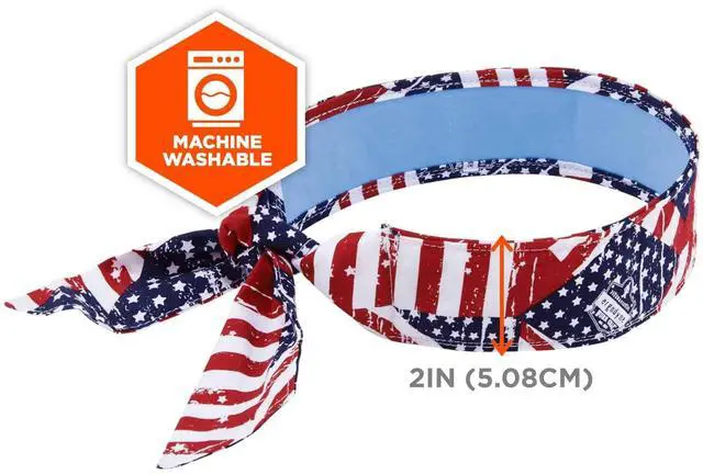Alt view image 7 of 7 - Chill-Its 6700CT Cooling Bandana PVA Tie Headband One Size Fits Most Stars and Stripes 12561