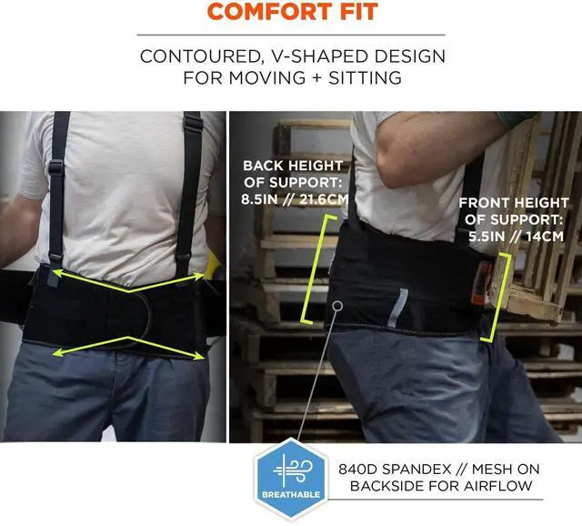 Alt view image 4 of 7 - ProFlex 2000SF High-Performance Spandex Back Support Brace 4X-Large 52" to 58" Waist Black 11288