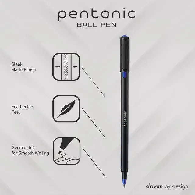 Alt view image 2 of 7 - PENTONIC Ballpoint Pen Stick Fine 0.7 mm Assorted Ink Colors Black Barrel 25/Pack PEN12126