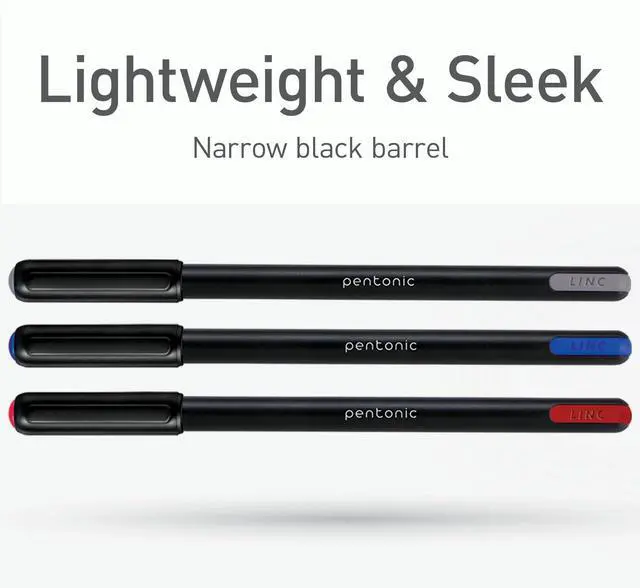 Alt view image 6 of 7 - PENTONIC Ballpoint Pen Stick Fine 0.7 mm Assorted Ink Colors Black Barrel 25/Pack PEN12126
