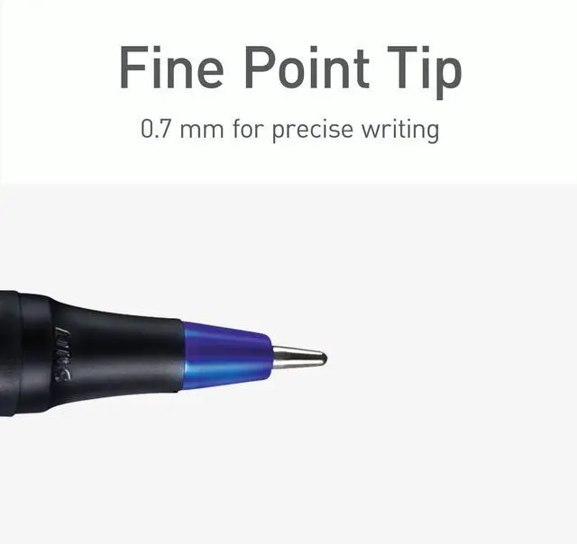 Alt view image 5 of 7 - PENTONIC Ballpoint Pen Stick Fine 0.7 mm Assorted Ink Colors Black Barrel 25/Pack PEN12126
