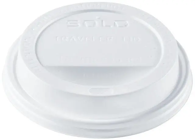 Alt view image 2 of 5 - Solo Traveler Sip Through Lids for ThermoGuard Hot Cups Fits 12 oz to 24 oz Hot Cups Plastic White 1200/Carton TL1224TG