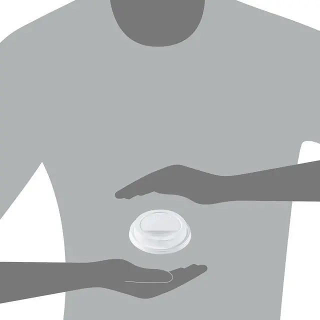 Alt view image 4 of 5 - Solo Traveler Sip Through Lids for ThermoGuard Hot Cups Fits 12 oz to 24 oz Hot Cups Plastic White 1200/Carton TL1224TG