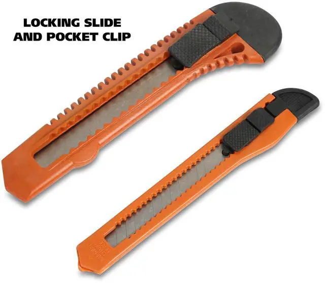 Alt view image 2 of 6 - Snap-Off Utility Knife Set 9 mm Knife 18 mm Knife Orange/Black 2SBK