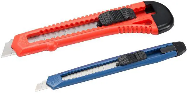 Alt view image 6 of 6 - Snap-Off Utility Knife Set 9 mm Knife 18 mm Knife Orange/Black 2SBK