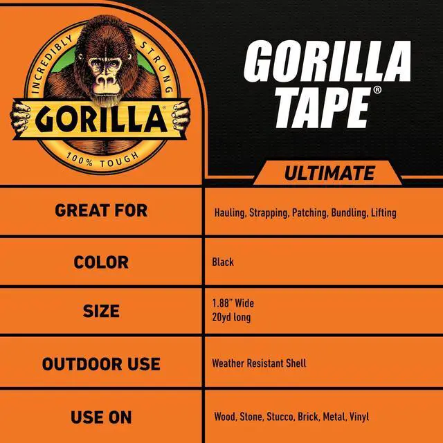 Alt view image 5 of 7 - Ultimate Tape 3" Core 1.88" x 20 yd Black 113499
