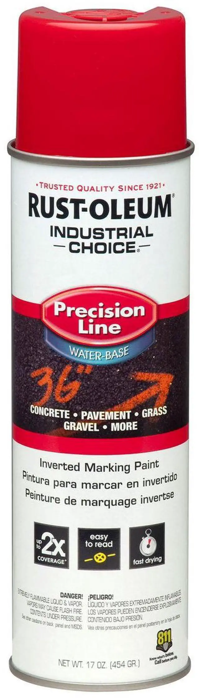 Main image of Industrial Choice M1800 System Water-Based Precision Line Marking Paint Flat Safety Red 17 oz Aerosol Can 12/Carton 203038CT
