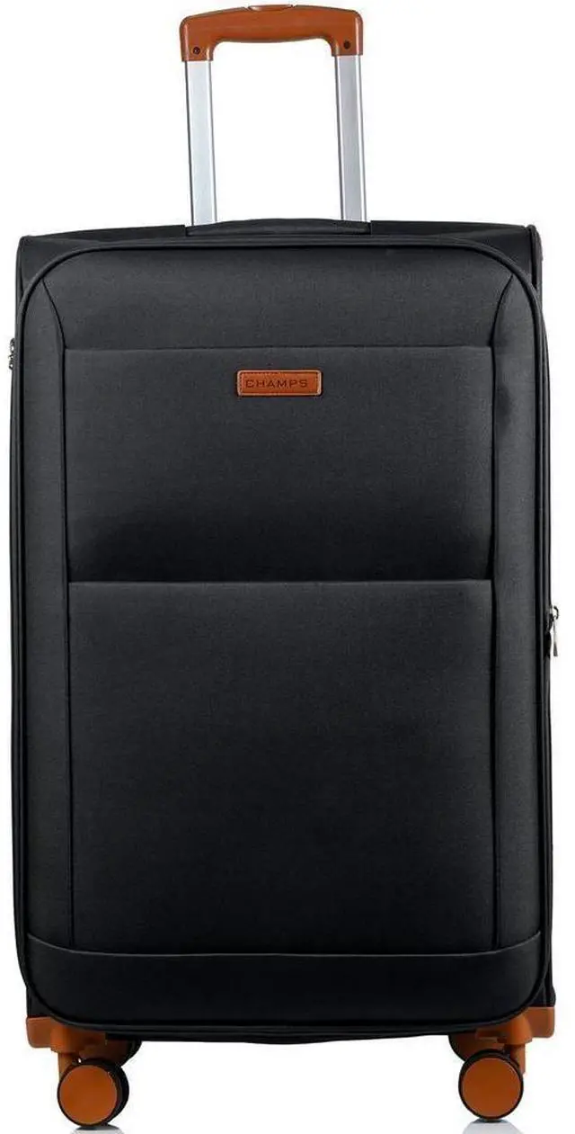 Alt view image 3 of 7 - CHAMPS Classic Collection 3-piece Softside Luggage set Black with Spinner Wheels