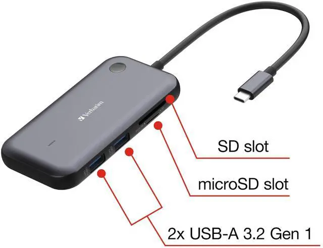 Alt view image 2 of 7 - Verbatim Share My Screen 1080p USB-C Wireless Display Adapter with USB Hub 32146