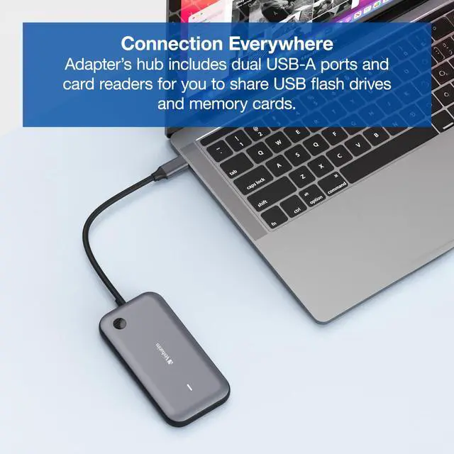Alt view image 4 of 7 - Verbatim Share My Screen 1080p USB-C Wireless Display Adapter with USB Hub 32146