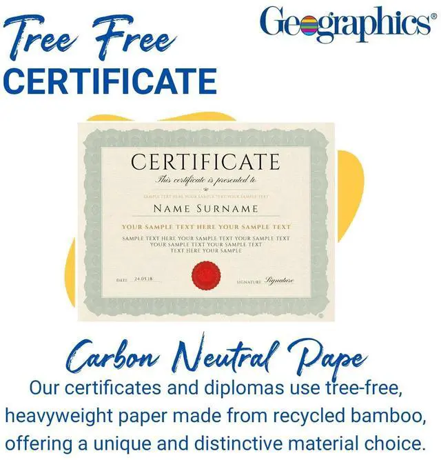 Alt view image 2 of 7 - Geographics Tree Free Certificate Natural with Silver Border