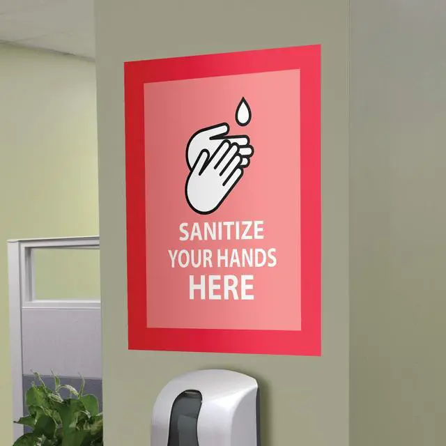 Alt view image 3 of 3 - Deflecto Self Adhesive Sign Holders 13 x 19 Clear Red Border 2/Pack 68886R