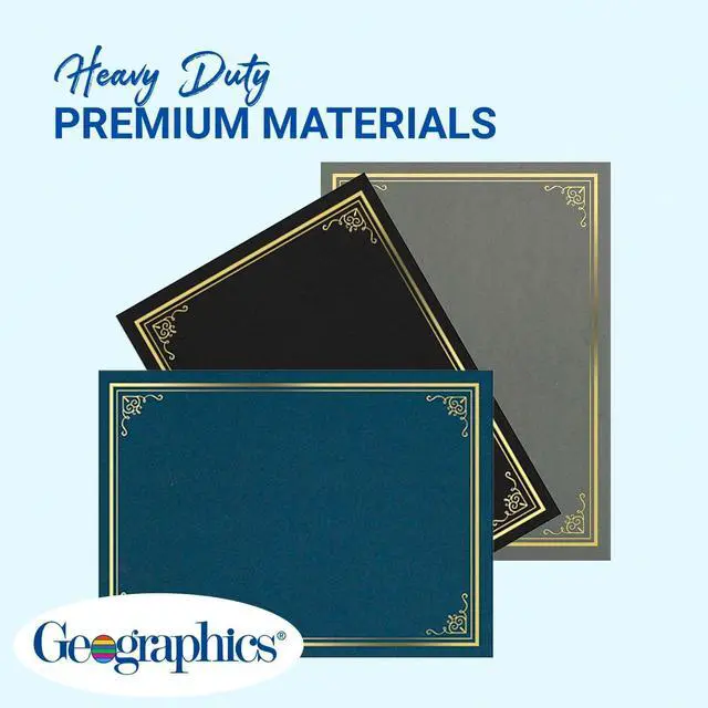 Alt view image 4 of 7 - Certificate/Document Cover 9.75" x 12.5" Black With Gold Foil 5/Pack 49029
