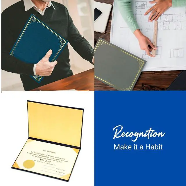 Alt view image 5 of 7 - Certificate/Document Cover 9.75" x 12.5" Black With Gold Foil 5/Pack 49029