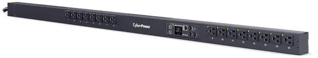 Alt view image 3 of 7 - CyberPower PDU41116 Single Phase 100 120 VAC 15A Switched PDU - 16 NEMA 5-15R - 12A
