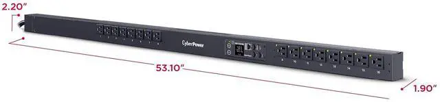 Alt view image 5 of 7 - CyberPower PDU41116 Single Phase 100 120 VAC 15A Switched PDU - 16 NEMA 5-15R - 12A