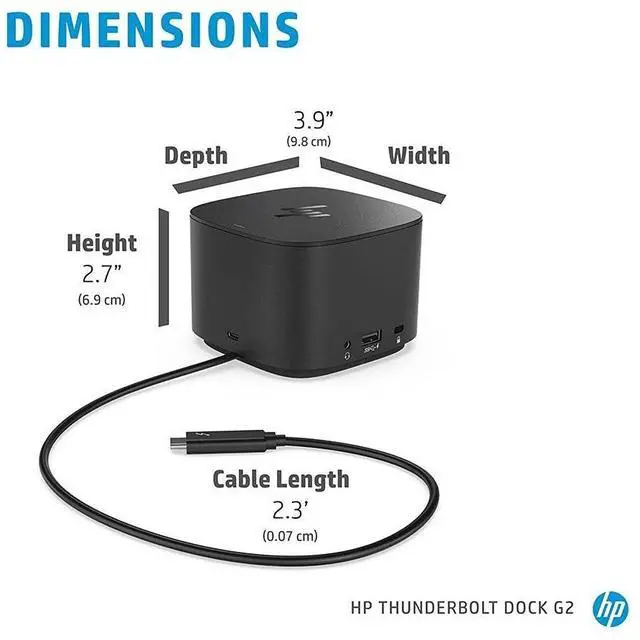Alt view image 4 of 6 - Hp Thunderbolt Dock G2 with Combo Cable 3TR87AA