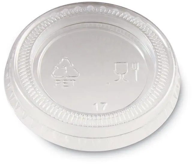 Main image of Plastic Portion Cup Lid Fits 1 oz Portion Cups Clear 4800/Carton PL10CLEAR