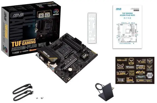 Alt view image 6 of 8 - Asus TUF Gaming A520M-Plus AM4 MicroATX DDR4 SATA3 M.2 PCIe M.2 SATA Motherboard