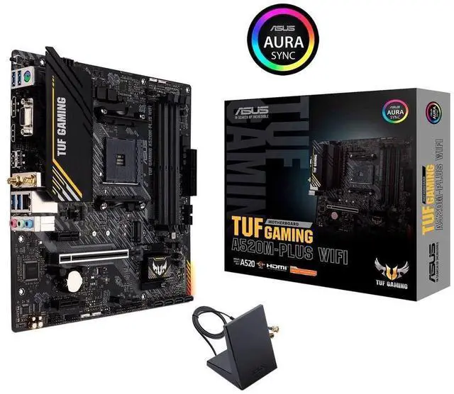 Alt view image 8 of 8 - Asus TUF Gaming A520M-Plus AM4 MicroATX DDR4 SATA3 M.2 PCIe M.2 SATA Motherboard
