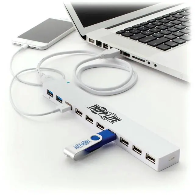 Alt view image 18 of 20 - Tripp Lite U360-010C-2X3 10-Port USB 3.0 / USB 2.0 Combo Hub