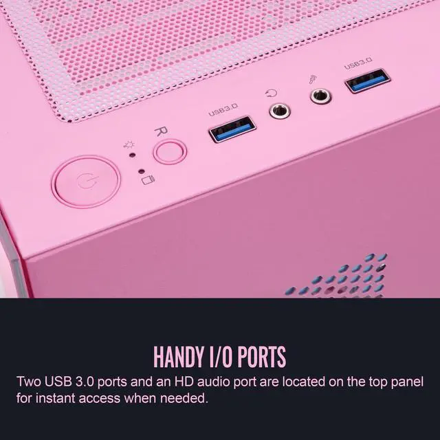 Alt view image 13 of 20 - Thermaltake View 170 TG ARGB m-ATX Chassis; 3x120mm ARGB Lite Fans Included; 280mm Radiator Support; 340mm GPU Clearance; 160mm Air Cooler Max Height; Bubble Pink; CA-1Z4-00MAWN-01