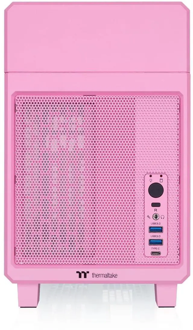 Alt view image 9 of 14 - Thermaltake TR100 SFF Chassis; mITX Support; 18.9 Liters; PCIe 4.0 Riser Cable Included; 360mm GPU Clearance; 280mm Radiator Support; Removable PCIe Bracket; Bubble Pink; CA-11A-00SANN-00