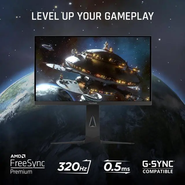 Alt view image 16 of 20 - ViewSonic XG275D-4K 27 Inch 4K UHD Gaming Monitor with 320Hz, 0.5ms Response Time, AMD FreeSync Premium, Advanced Ergonomics, HDMI, DisplayPort, and 65W USB-C